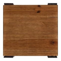 Lintz 12 in. Brown Square Wood End Table by Kate and Laurel -Sealy Sales Store brown kate and laurel end side tables 214792 77 1000