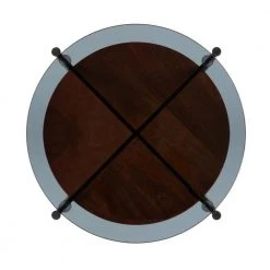 Ottelo 18 in. Brown Round Glass End Table by Kate and Laurel -Sealy Sales Store brown kate and laurel end side tables 219245 77 1000