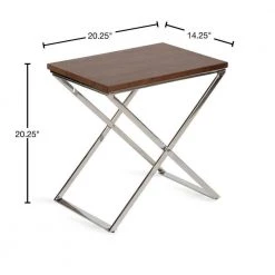 Laraway 20.25 in. Silver Rectangle Wood End Table by Kate and Laurel -Sealy Sales Store brown kate and laurel end side tables 221281 40 1000