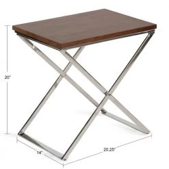 Laraway 20.25 in. Silver Rectangle Wood End Table by Kate and Laurel -Sealy Sales Store brown kate and laurel end side tables 221281 c3 1000