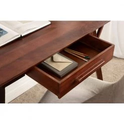McCutcheon 42 in. Rectangle Brown Wood 1-Drawer Writing Desk by Kate and Laurel -Sealy Sales Store brown kate and laurel writing desks 221186 76 1000