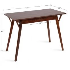 McCutcheon 42 in. Rectangle Brown Wood 1-Drawer Writing Desk by Kate and Laurel -Sealy Sales Store brown kate and laurel writing desks 221186 c3 1000