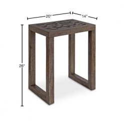 Elyria 20 in. Engraved Gray Rectangle Wood End Table by Kate and Laurel -Sealy Sales Store engraved gray kate and laurel end side tables 219212 40 1000