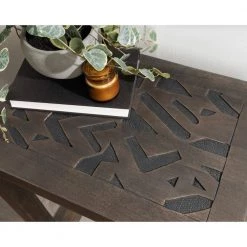 Elyria 20 in. Engraved Gray Rectangle Wood End Table by Kate and Laurel -Sealy Sales Store engraved gray kate and laurel end side tables 219212 76 1000