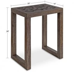 Elyria 20 in. Engraved Gray Rectangle Wood End Table by Kate and Laurel -Sealy Sales Store engraved gray kate and laurel end side tables 219212 c3 1000