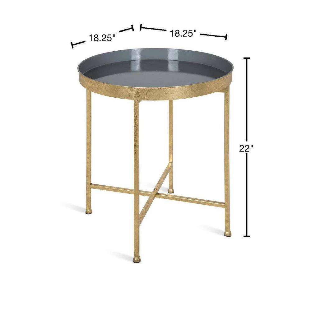 Celia 18.25 in. Gold Round Metal End Table by Kate and Laurel 5 Celia 18.25 in. Gold Round Metal End Table by Kate and Laurel - Image 3