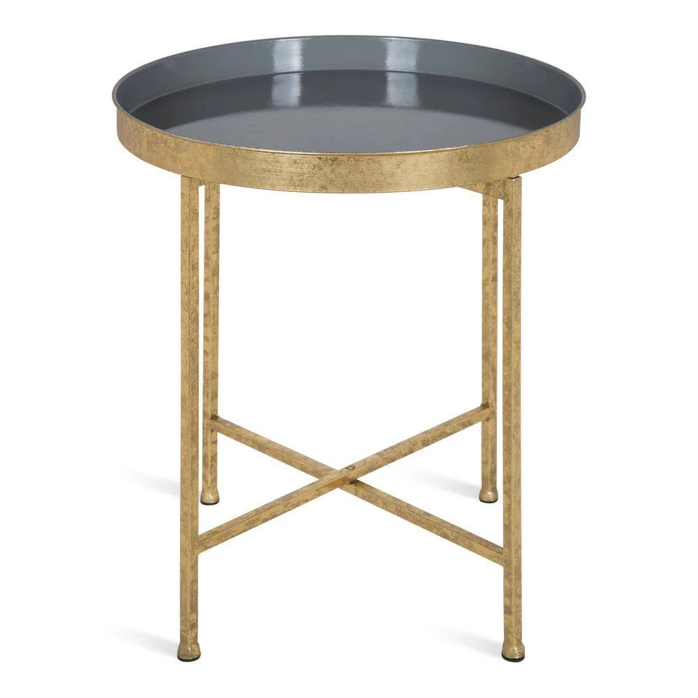 Celia 18.25 in. Gold Round Metal End Table by Kate and Laurel 8 Celia 18.25 in. Gold Round Metal End Table by Kate and Laurel - Image 6