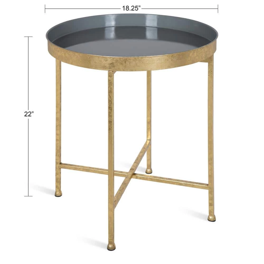 Celia 18.25 in. Gold Round Metal End Table by Kate and Laurel 7 Celia 18.25 in. Gold Round Metal End Table by Kate and Laurel - Image 5