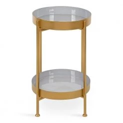 Nira 15 in. Gold Round Metal End Table by Kate and Laurel 14 Nira 15 in. Gold Round Metal End Table by Kate and Laurel -Sealy Sales Store gold gray kate and laurel end side tables 217251 4f 1000
