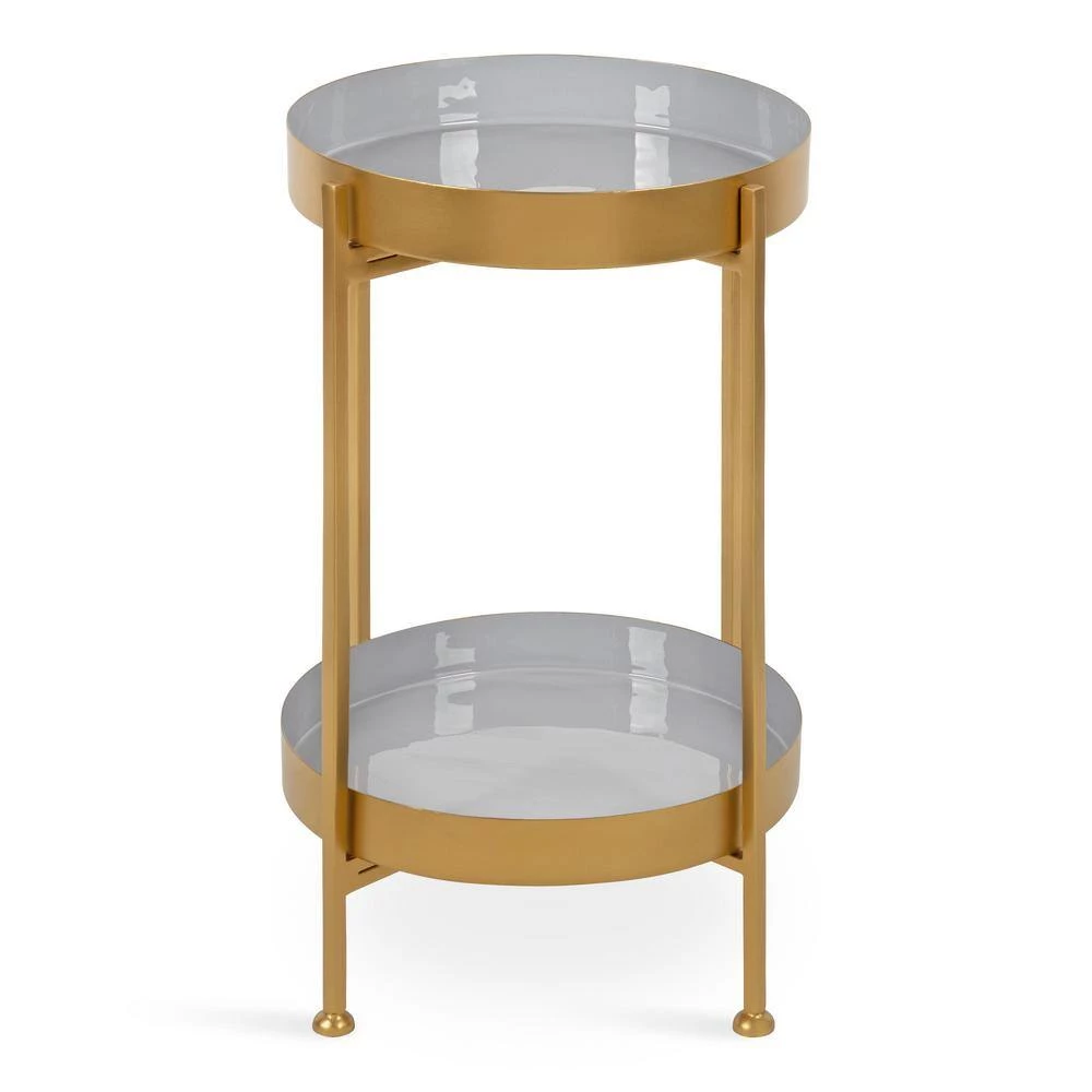 Nira 15 in. Gold Round Metal End Table by Kate and Laurel 7 Nira 15 in. Gold Round Metal End Table by Kate and Laurel - Image 5