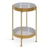 Nira 15 in. Gold Round Metal End Table by Kate and Laurel -Sealy Sales Store gold gray kate and laurel end side tables 217251 64 1000