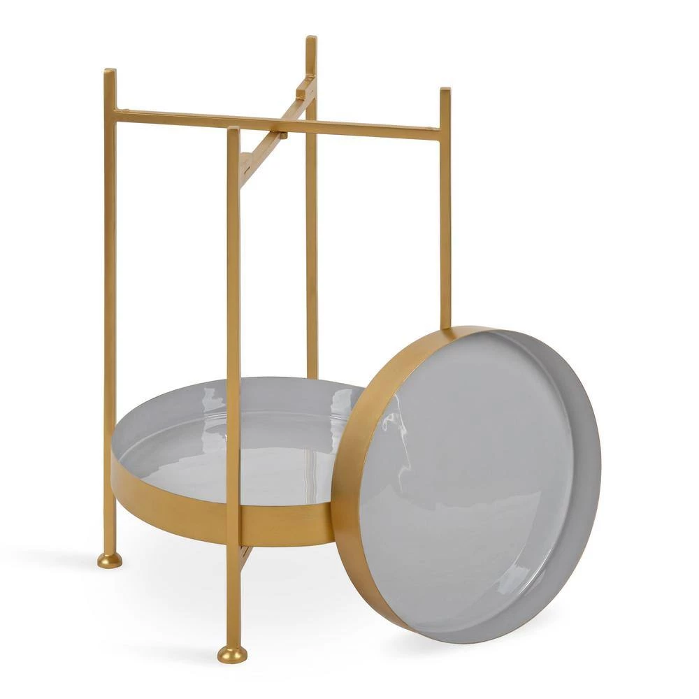 Nira 15 in. Gold Round Metal End Table by Kate and Laurel 8 Nira 15 in. Gold Round Metal End Table by Kate and Laurel - Image 6