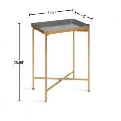 Celia 17.91 in. Gold Rectangle Metal End Table by Kate and Laurel -Sealy Sales Store gold gray kate and laurel end side tables 219952 40 1000