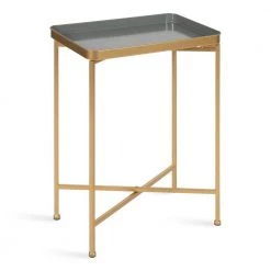 Celia 17.91 in. Gold Rectangle Metal End Table by Kate and Laurel
