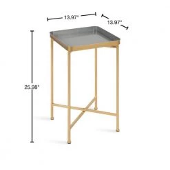 Celia 13.97 in. Gold Square Metal End Table by Kate and Laurel -Sealy Sales Store gold gray kate and laurel end side tables 219960 40 1000