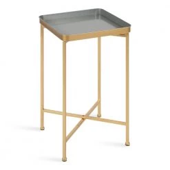 Celia 13.97 in. Gold Square Metal End Table by Kate and Laurel