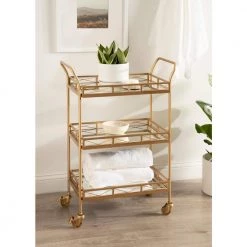Ketia Gold Bar Cart by Kate and Laurel