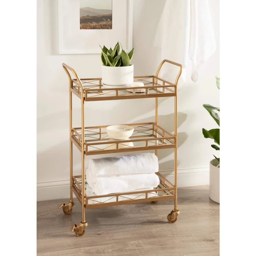 Ketia Gold Bar Cart by Kate and Laurel 2 Ketia Gold Bar Cart by Kate and Laurel