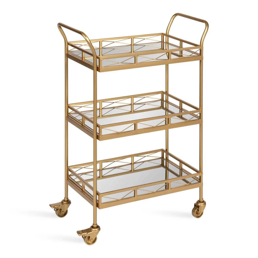 Ketia Gold Bar Cart by Kate and Laurel 9 Ketia Gold Bar Cart by Kate and Laurel - Image 8
