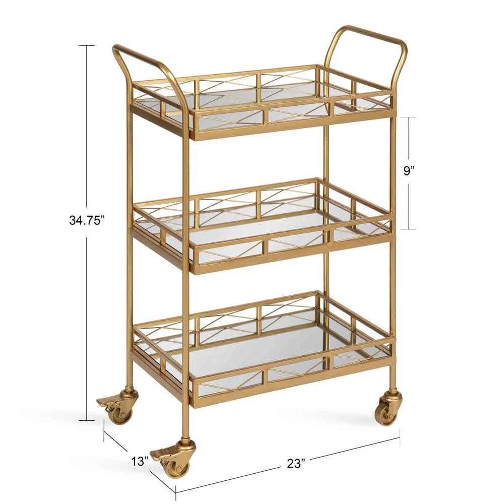 Ketia Gold Bar Cart by Kate and Laurel 6 Ketia Gold Bar Cart by Kate and Laurel - Image 5