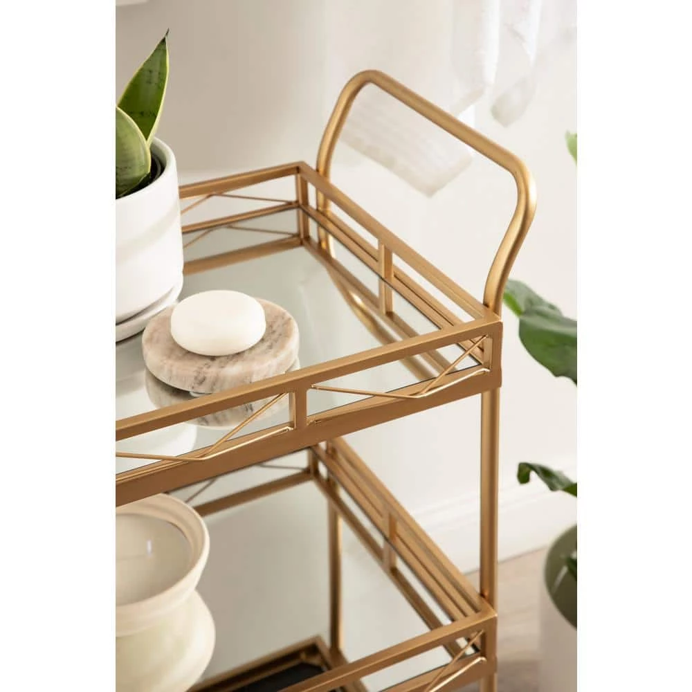 Ketia Gold Bar Cart by Kate and Laurel 10 Ketia Gold Bar Cart by Kate and Laurel - Image 9