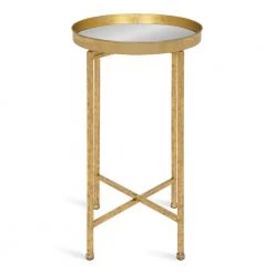 Celia 14 in. Gold Round Glass End Table by Kate and Laurel -Sealy Sales Store gold kate and laurel end side tables 213960 4f 1000