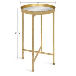 Celia 14 in. Gold Round Glass End Table by Kate and Laurel -Sealy Sales Store gold kate and laurel end side tables 213960 c3 1000