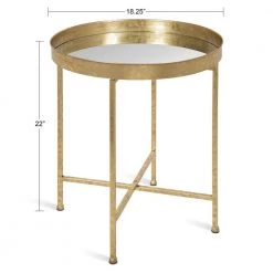 Celia 18.25 in. Gold Round Glass End Table by Kate and Laurel -Sealy Sales Store gold kate and laurel end side tables 214610 c3 1000