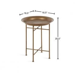 Mahdavi 16.50 in. Gold Round Metal End Table by Kate and Laurel -Sealy Sales Store gold kate and laurel end side tables 215294 40 1000