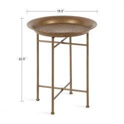 Mahdavi 16.50 in. Gold Round Metal End Table by Kate and Laurel -Sealy Sales Store gold kate and laurel end side tables 215294 c3 1000
