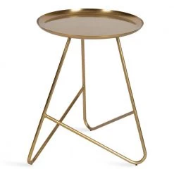 Birgit 16 in. Gold Round Metal End Table by Kate and Laurel -Sealy Sales Store gold kate and laurel end side tables 219222 4f 1000
