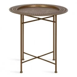 Razza 19 in. Gold Round Metal End Table by Kate and Laurel -Sealy Sales Store gold kate and laurel end side tables 219323 4f 1000