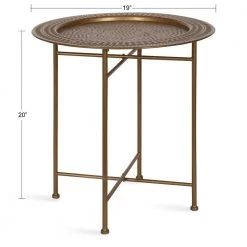 Razza 19 in. Gold Round Metal End Table by Kate and Laurel -Sealy Sales Store gold kate and laurel end side tables 219323 c3 1000