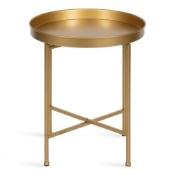Celia 18.37 in. Gold Round Metal End Table by Kate and Laurel -Sealy Sales Store gold kate and laurel end side tables 219941 4f 1000