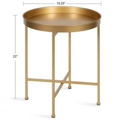 Celia 18.37 in. Gold Round Metal End Table by Kate and Laurel -Sealy Sales Store gold kate and laurel end side tables 219941 c3 1000