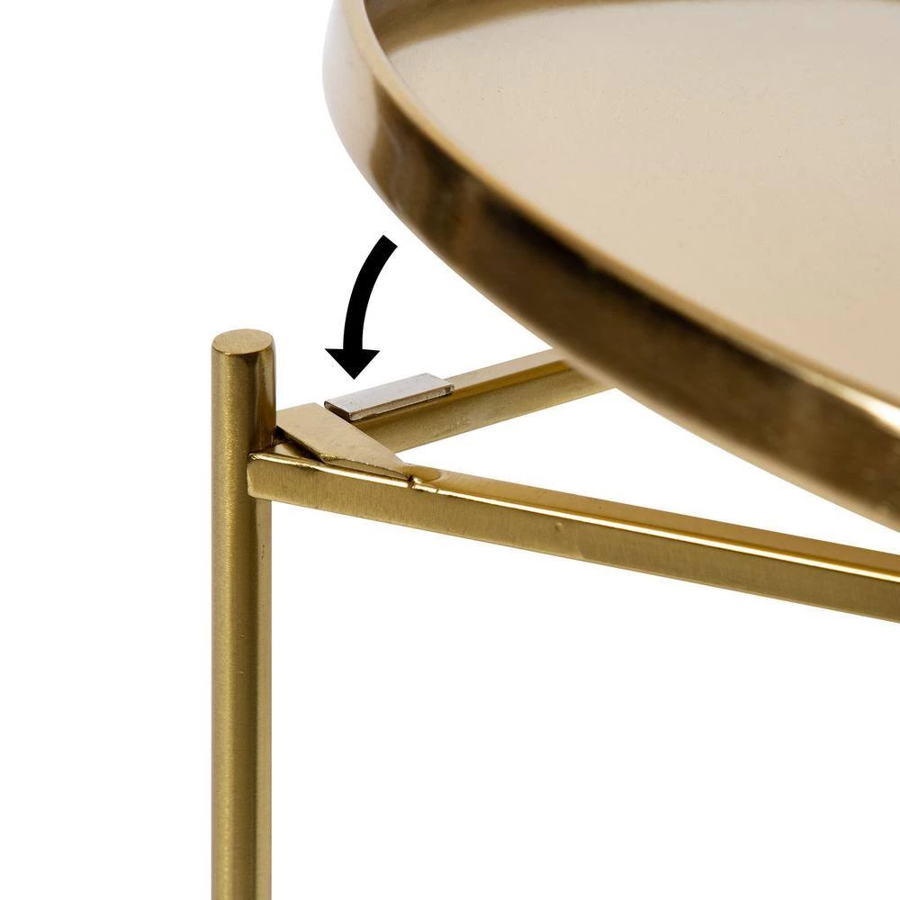 Ulani 18.50 in. Gold Round Metal End Table by Kate and Laurel 5 Ulani 18.50 in. Gold Round Metal End Table by Kate and Laurel - Image 3