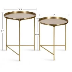 Ulani 18.50 in. Gold Round Metal End Table by Kate and Laurel 12 Ulani 18.50 in. Gold Round Metal End Table by Kate and Laurel -Sealy Sales Store gold kate and laurel end side tables 221835 c3 1000