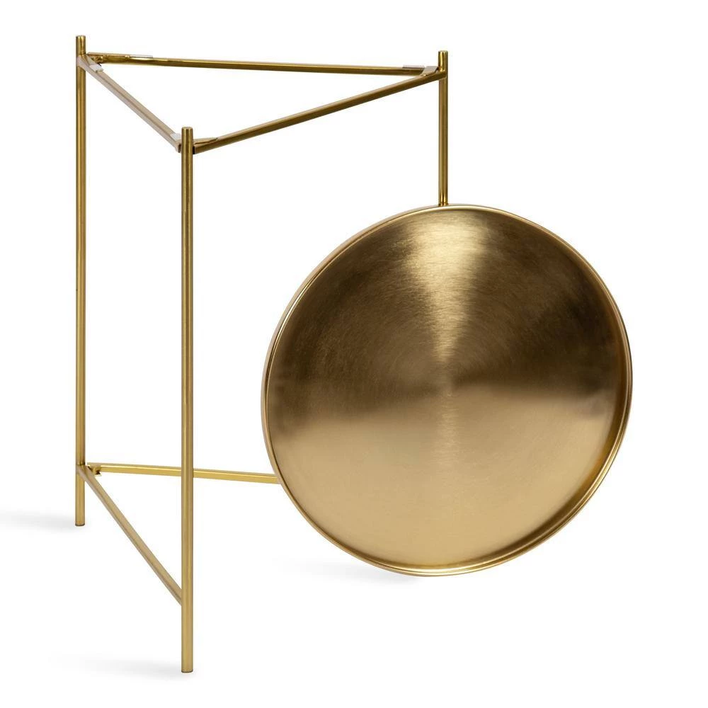Ulani 18.50 in. Gold Round Metal End Table by Kate and Laurel 4 Ulani 18.50 in. Gold Round Metal End Table by Kate and Laurel - Image 2