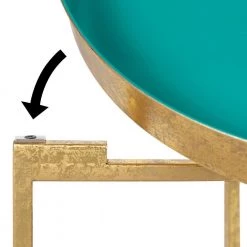Celia 18.25 in. Gold Round Metal End Table by Kate and Laurel -Sealy Sales Store gold teal kate and laurel end side tables 214607 77 1000
