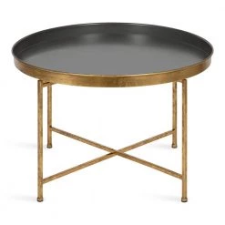 Celia Gray 19 in. Round Metal Coffee Table by Kate and Laurel -Sealy Sales Store gray gold kate and laurel coffee tables 221159 4f 1000