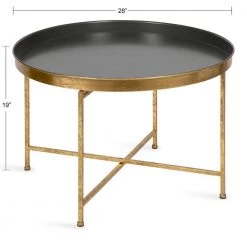 Celia Gray 19 in. Round Metal Coffee Table by Kate and Laurel -Sealy Sales Store gray gold kate and laurel coffee tables 221159 c3 1000
