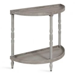 Bellport Gray 30 in. Half Circle MDF Console Table with Shelf by Kate and Laurel