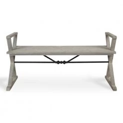 Travere Gray Bench 25 in. x 48 in. x 15 in. by Kate and Laurel -Sealy Sales Store gray kate and laurel dining benches 214796 4f 1000