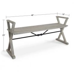 Travere Gray Bench 25 in. x 48 in. x 15 in. by Kate and Laurel -Sealy Sales Store gray kate and laurel dining benches 214796 c3 1000