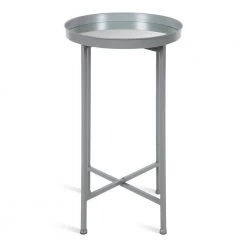Celia 13.75 in. Gray Round Glass End Table by Kate and Laurel -Sealy Sales Store gray kate and laurel end side tables 214491 4f 1000