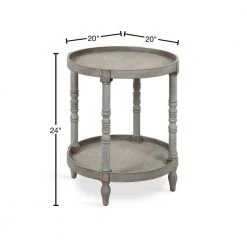 Bellport 20 in. Gray Round MDF Top End Table by Kate and Laurel -Sealy Sales Store gray kate and laurel end side tables 215654 40 1000