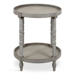 Bellport 20 in. Gray Round MDF Top End Table by Kate and Laurel -Sealy Sales Store gray kate and laurel end side tables 215654 4f 1000
