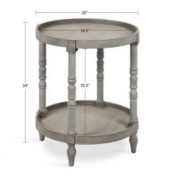 Bellport 20 in. Gray Round MDF Top End Table by Kate and Laurel -Sealy Sales Store gray kate and laurel end side tables 215654 c3 1000
