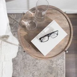 Vale 15.50 in. Gray Round Wood End Table by Kate and Laurel -Sealy Sales Store gray kate and laurel end side tables 219302 76 1000