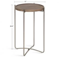Vale 15.50 in. Gray Round Wood End Table by Kate and Laurel -Sealy Sales Store gray kate and laurel end side tables 219302 c3 1000